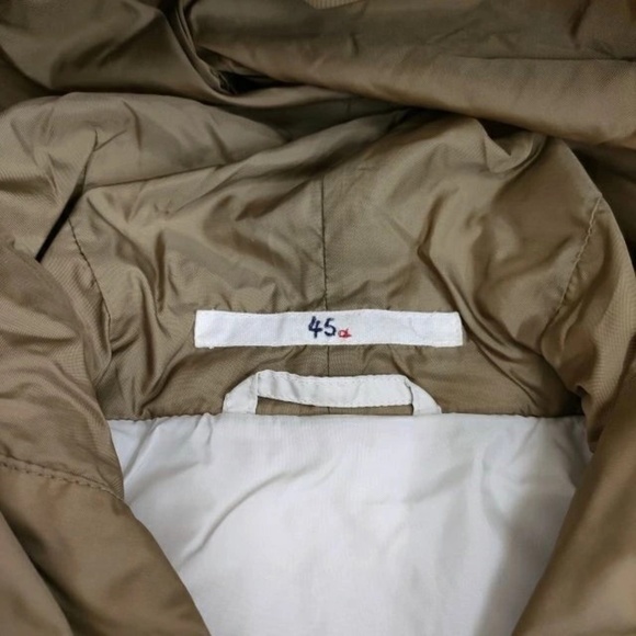 45R /45Rpm Nylon Quilted Long Hoodie Quilted Coat Beige 4-0130T 4-0130 - Picture 3 of 4